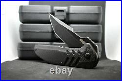 NEW Brous Blades Semi Custom STRIFE Flipper Knife Acid Stonewash D2 Carbon Fiber