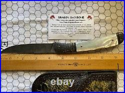 NEW FOLDING KNIFE BY Sunfish Forge Don Hanson III Custom Knives Damascus Blade