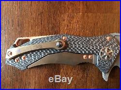 NEW Marfione (Microtech) Custom Star Lord Knife Damascus, Carbon Fiber, Copper