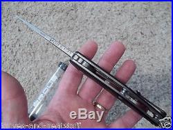 NIB Handmade USA BROUS BLADES Custom D2 Steel Folding Flipper Knife Sold Out