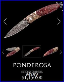 NIB William Henry Folding Pocketknife B05 Monarch Ponderosa Pine Topaz 2017