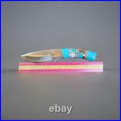 Native American Southwest style Turquoise & Gemstone Inlay Knife with Sheath
