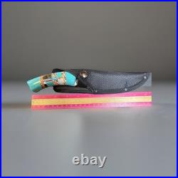 Native American Southwest style Turquoise & Gemstone Inlay Knife with Sheath