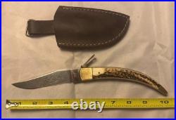 Navaga Folding Knife Indiana INOX with Stag Scales and A 4in Engraved Blade Navaga Folding Knife Indiana INOX with Stag Scales and A 4in Engraved Blade