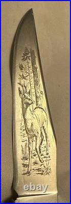 Navaga Folding Knife Indiana INOX with Stag Scales and A 4in Engraved Blade