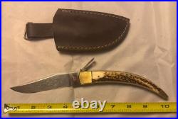 Navaga Folding Knife Indiana INOX with Stag Scales and A 4in Engraved Blade