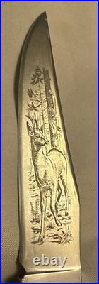 Navaga Folding Knife Indiana INOX with Stag Scales and A 4in Engraved Blade Navaga Folding Knife Indiana INOX with Stag Scales and A 4in Engraved Blade