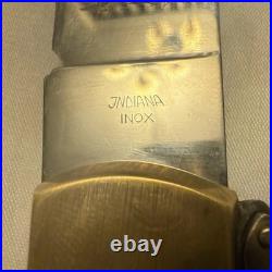 Navaga Folding Knife Indiana INOX with Stag Scales and A 4in Engraved Blade