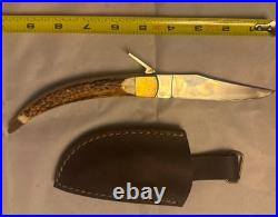 Navaga Folding Knife Indiana INOX with Stag Scales and A 4in Engraved Blade Navaga Folding Knife Indiana INOX with Stag Scales and A 4in Engraved Blade