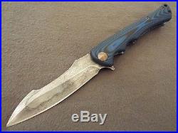 Neil Blackwood Henchman V2.0 Flipper Custom Folding Knife 1095 Blade G-10