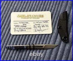 New Amsler Knives Hurricane Razor 2049 Mini Compact S35VN Blue RARE EDC