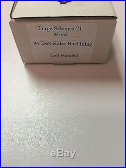 New Chris Reeve Knives, LEFT HAND Large Sebenza 21, Box Elder Burl Free Gift