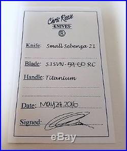 New Chris Reeve Knives Small Sebenza 21 S35VN Blade Titanium Handle FREE SHIP