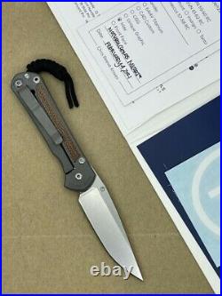 New Chris Reeve Small Sebenza 31 Drop Point Natural Canvas Micarta Inlay Rh