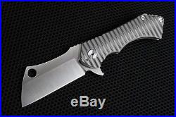 New Field Cleaver Heavy Tactical Hunting Flipper Knife D2 Blade & Titanium