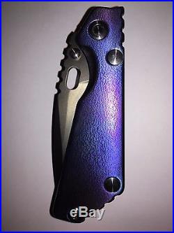 New Mick Strider Custom Performance Series PT Knife Purple Orange Peel Titanium
