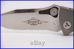New Never Used Microtech MTX2 D/A Serrated Knife S30-V blade withMicarta Handle