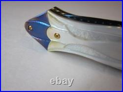 New Pearl & Blued Damascus Custom Gent's Folder Knife by Suchat Jangtanong