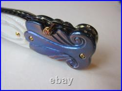 New Pearl & Blued Damascus Custom Gent's Folder Knife by Suchat Jangtanong