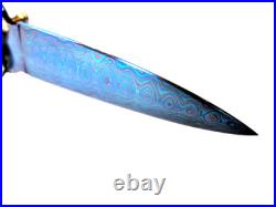New Pearl & Blued Damascus Custom Gent's Folder Knife by Suchat Jangtanong
