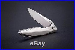 New Rikeknife RK1701 Titanium S35VN Stonewashed Flipper Bearing Camping Knife