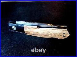 New W. D. Pease Gent's Folder Knife Bark Mammoth Scales with Gold Pins
