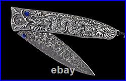 New William Henry B30 Silver Dragon Hand-Carved Sterling Silver Pocket Knife