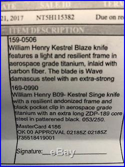 New william henry kestrel blaze knife