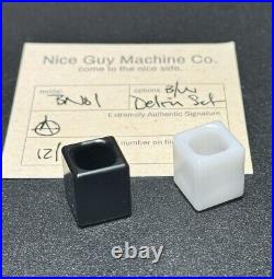 Nice Guy Machine Co Delrin Bead Set Black & White Square BNo1 NGMCo Rare NGM Co
