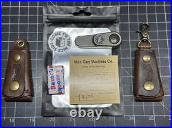 Nice Guy Machine Co. NGMCo Grasshopper Titanium Pipe & 2 Badgoods Leather Cases