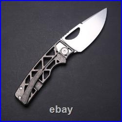 OZ Machine Co Roosevelt Skeleton Milled Stonewashed Titanium / Vanax Blade