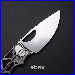 OZ Machine Co Roosevelt Skeleton Milled Stonewashed Titanium / Vanax Blade