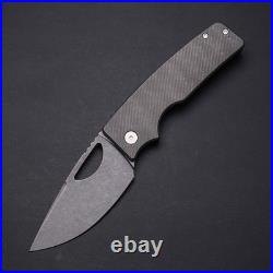 OZ Machine Co Roosevelt XL Angle Milled Stonewashed Titanium / Vanax Blade