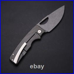 OZ Machine Co Roosevelt XL Angle Milled Stonewashed Titanium / Vanax Blade