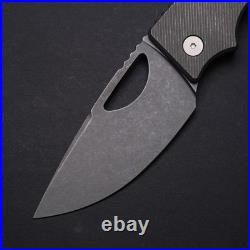 OZ Machine Co Roosevelt XL Angle Milled Stonewashed Titanium / Vanax Blade