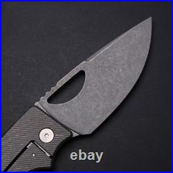 OZ Machine Co Roosevelt XL Angle Milled Stonewashed Titanium / Vanax Blade