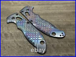 Oil Slick FRAG milled Zirconium scales for Spyderco MANIX 2