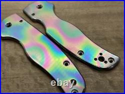 Oil Slick Polished Titanium Scales for SHAMAN Spyderco