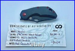 Olamic Cutlery Busker Black and Red Cerakote M390 front flipper