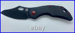 Olamic Cutlery Busker Black and Red Cerakote M390 front flipper