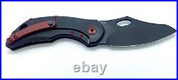 Olamic Cutlery Busker Black and Red Cerakote M390 front flipper