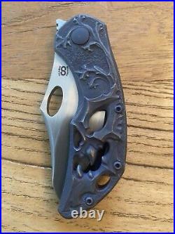 Olamic Cutlery Busker Vampo Custom Hand Carved Series Vampire 1 Of 4 M390 (2.5)