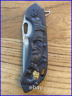 Olamic Cutlery Wayfarer 247 Gold Rush Custom Hand Carved Series 24k Gold Inlays