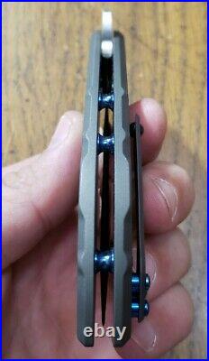 Olamic Cutlery Wayfarer 247 Satin Drop Point M390 3.54 Ti Frame Lock Knife