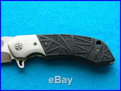 Olamic Tactical Custom Wayfarer Folding Knife Flipper with Carved G-10/Ti Bolsters