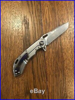 Olamic Wayfarer 247 folding knife, timascus inlay/pivot collars/pocket clip