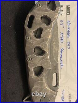 Olamic wayfarer 247 M390 Stone Washed One Of A Kind Skulls Flipper Funky Holes