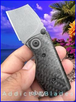 Old Dominion Knifeworks Custom Boxcar USA Carbon Fiber Knife Folder 3V