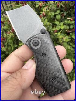 Old Dominion Knifeworks Custom Boxcar USA Carbon Fiber Knife Folder 3V