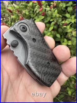 Old Dominion Knifeworks Custom Boxcar USA Carbon Fiber Knife Folder 3V